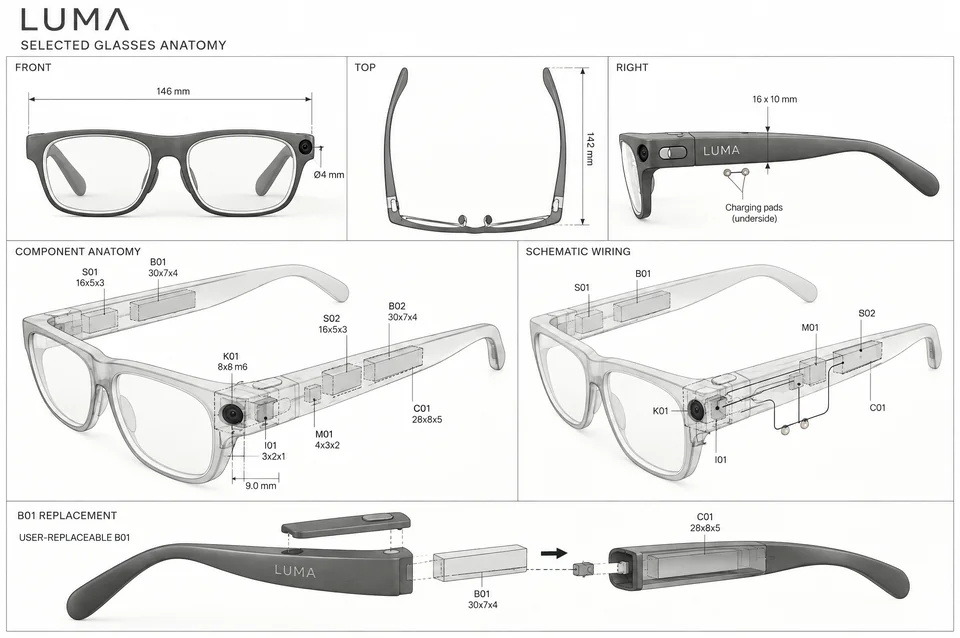 Glasses anatomy
